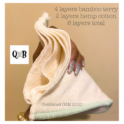 Signature 6-Layer Bamboo/Hemp -Cotton Inserts (CLICK FOR OPTIONS)